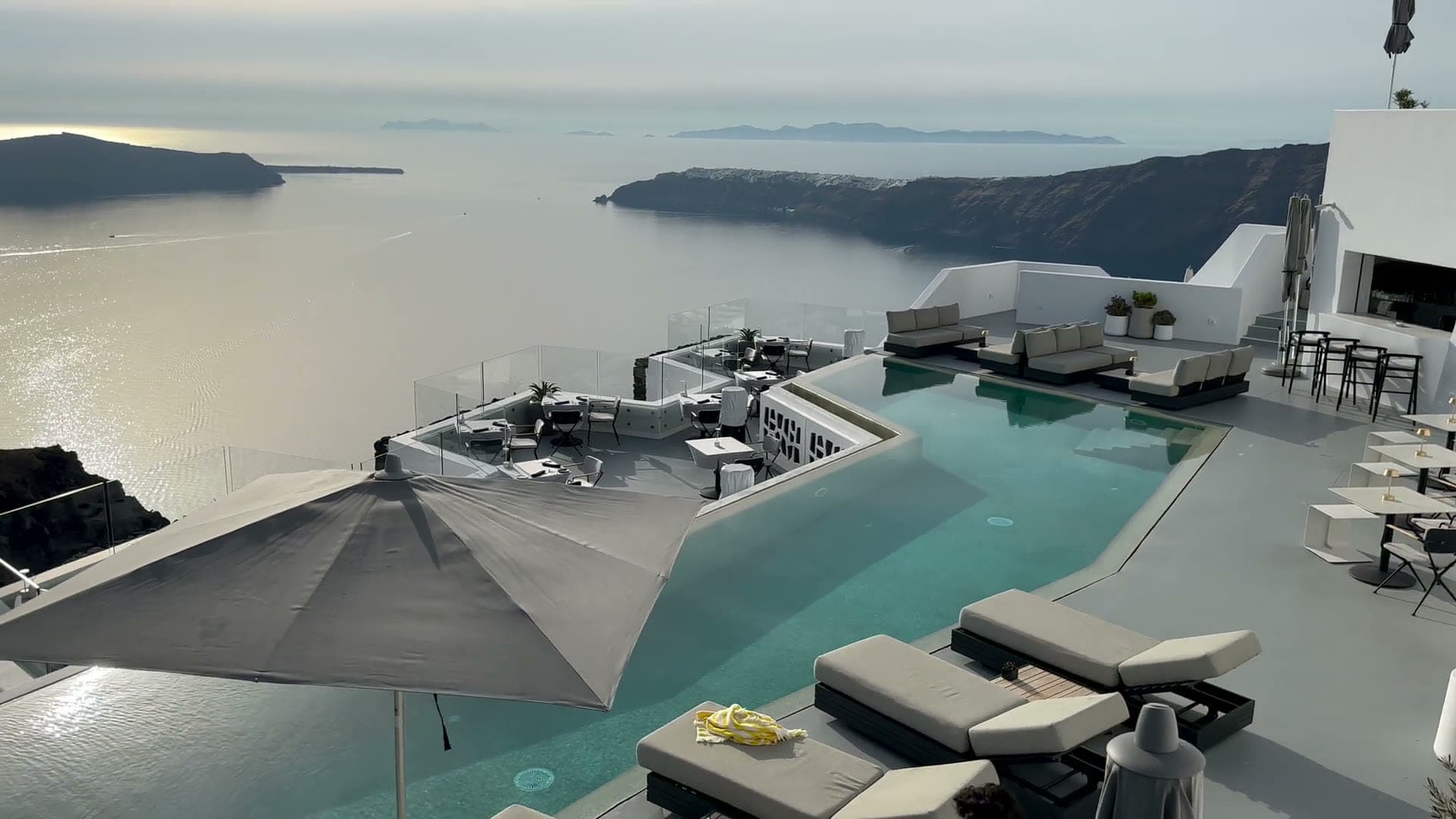 Aegean coast and white architecture in Santorini